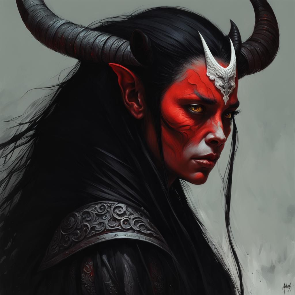 Female reborn Red Tiefling 4
