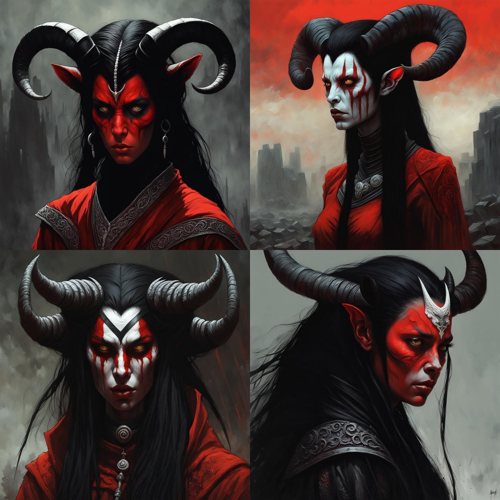 Female reborn Red Tiefling