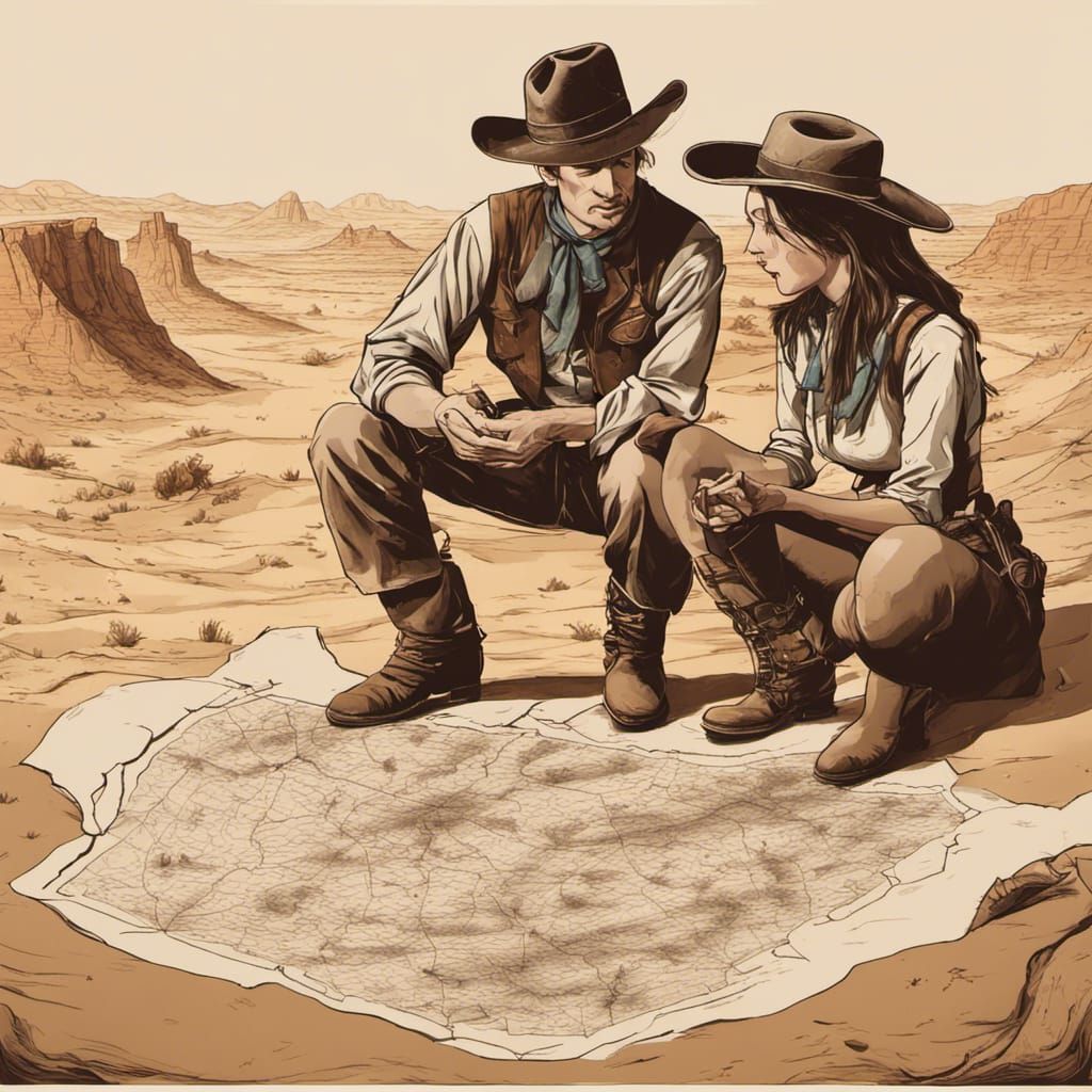 Cowboy and Cowgirl Discover Desert Mystery