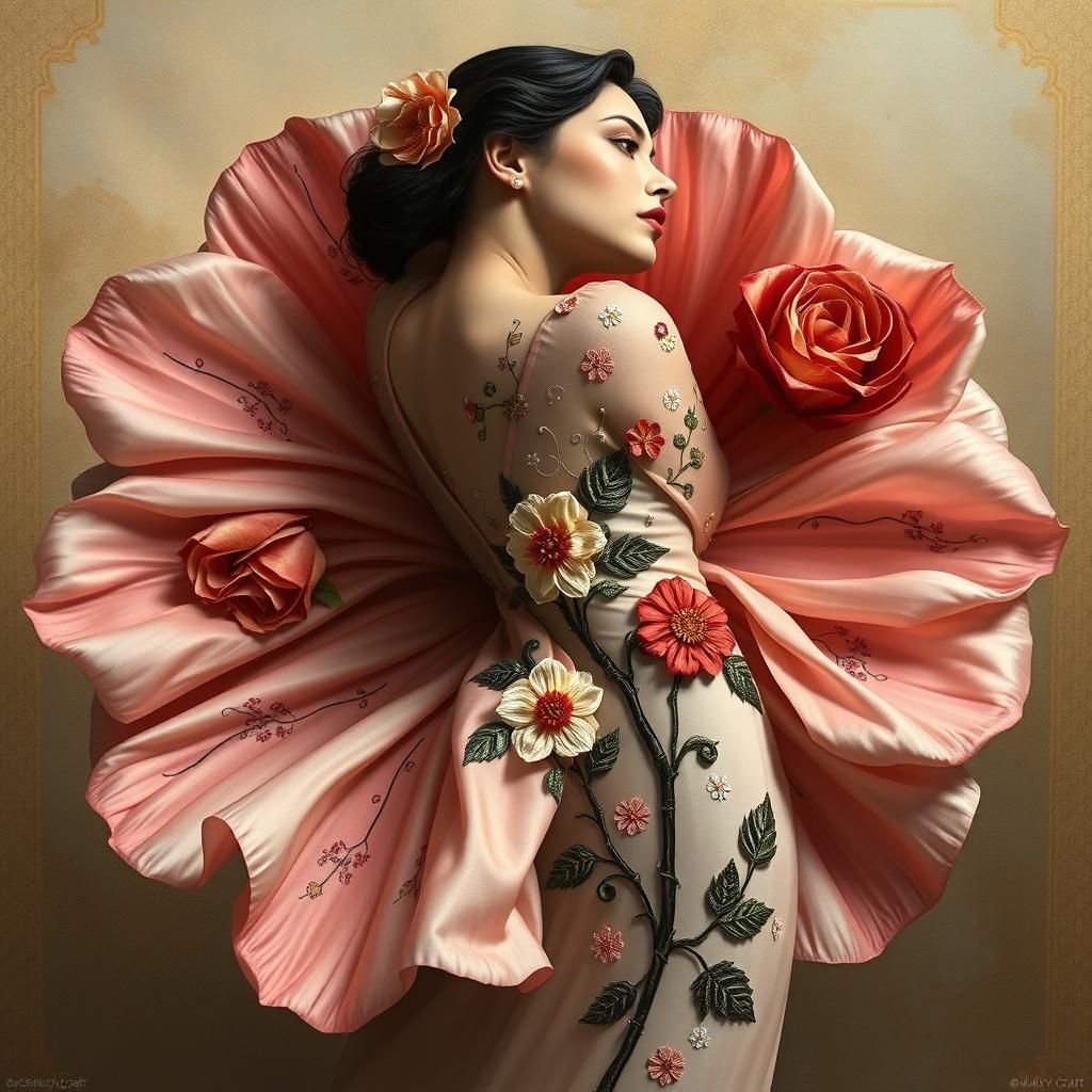 Floral Haute Couture in Klimt Style