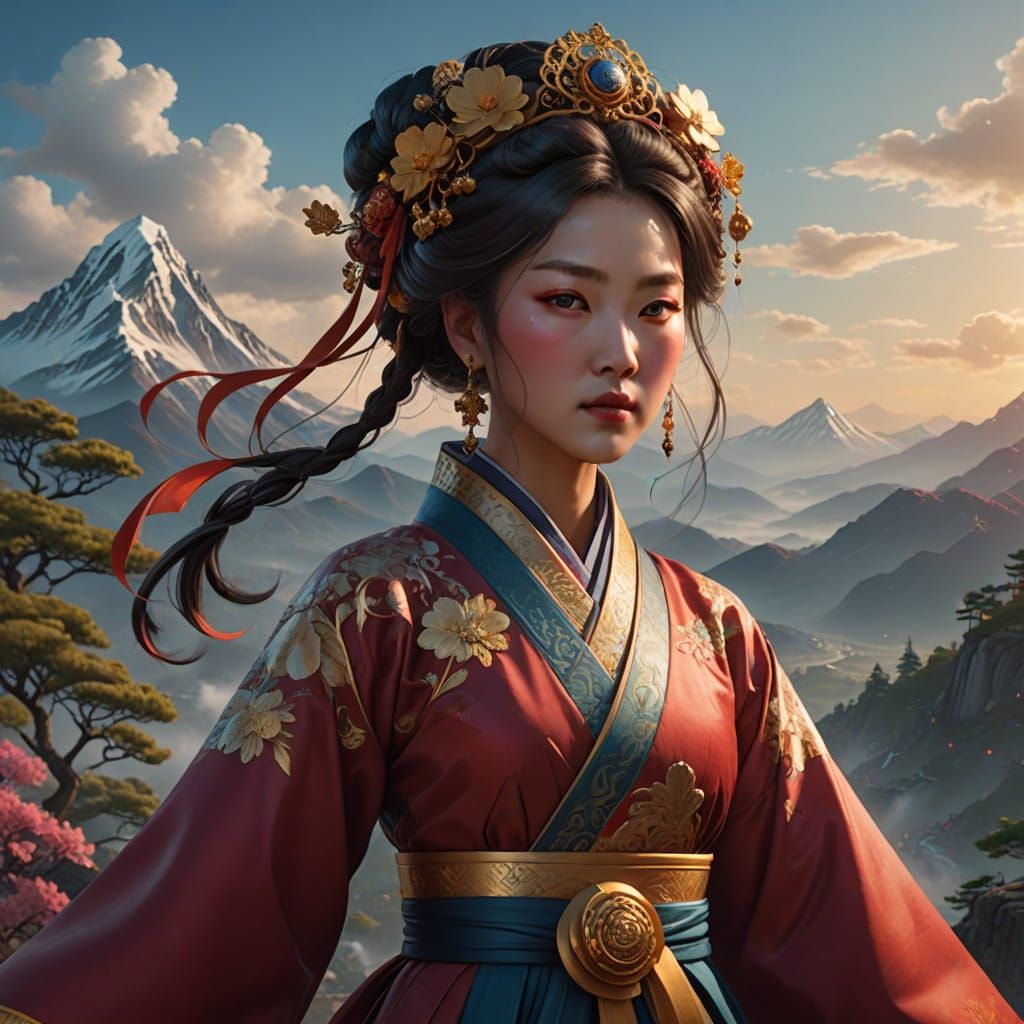 Splendid Joseon Empress in Regal Hanbok