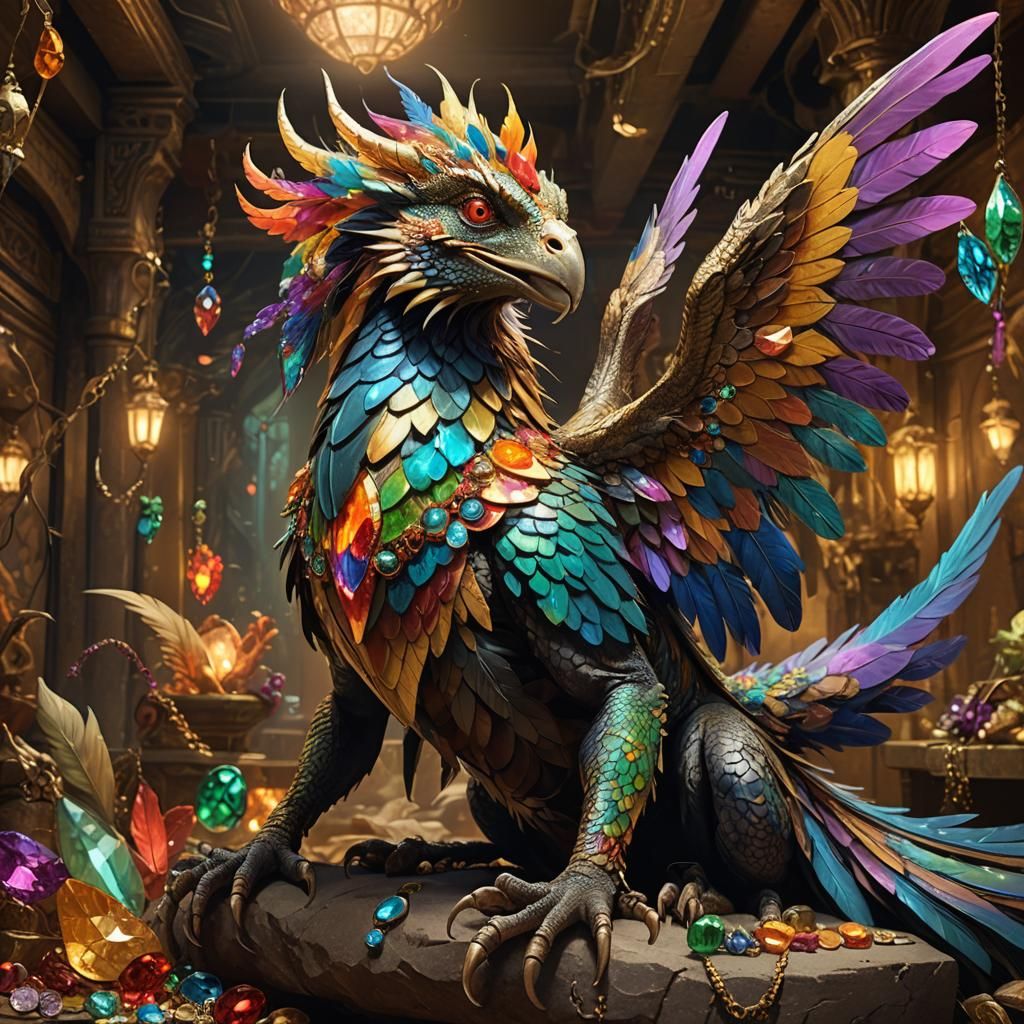 Female Basilisk Concept Art in Ornate Setting