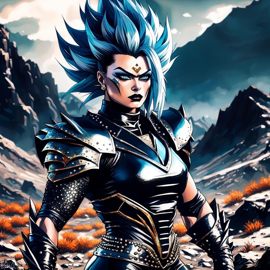 Hyperdetailed Super Saiyan Woman in Anime Art Style