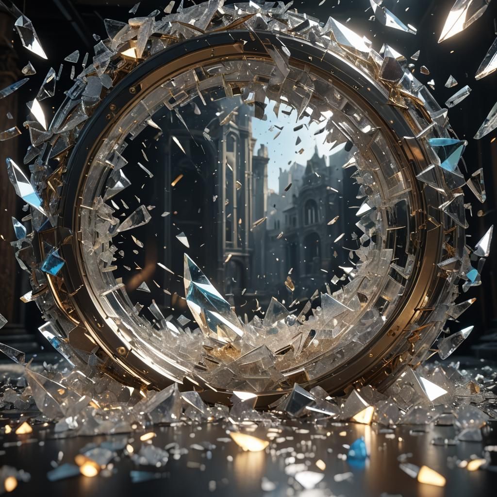 Shattered Glass Portal to Another Dimension