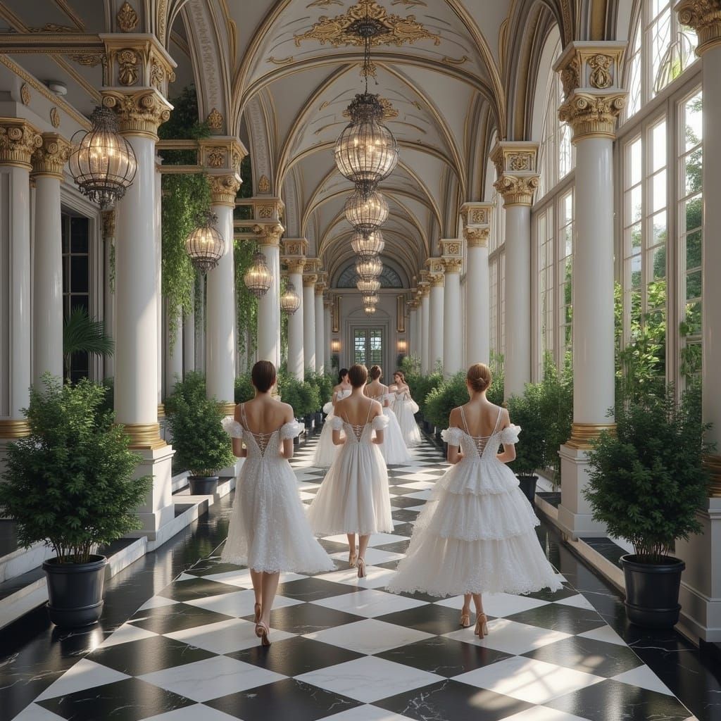 Crystal Palace Elegance in Art Nouveau Style