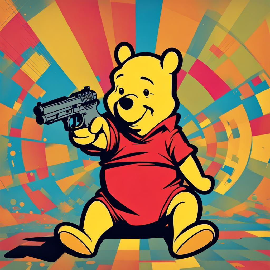 Winnie the Pooh Pop Art Gun Threat