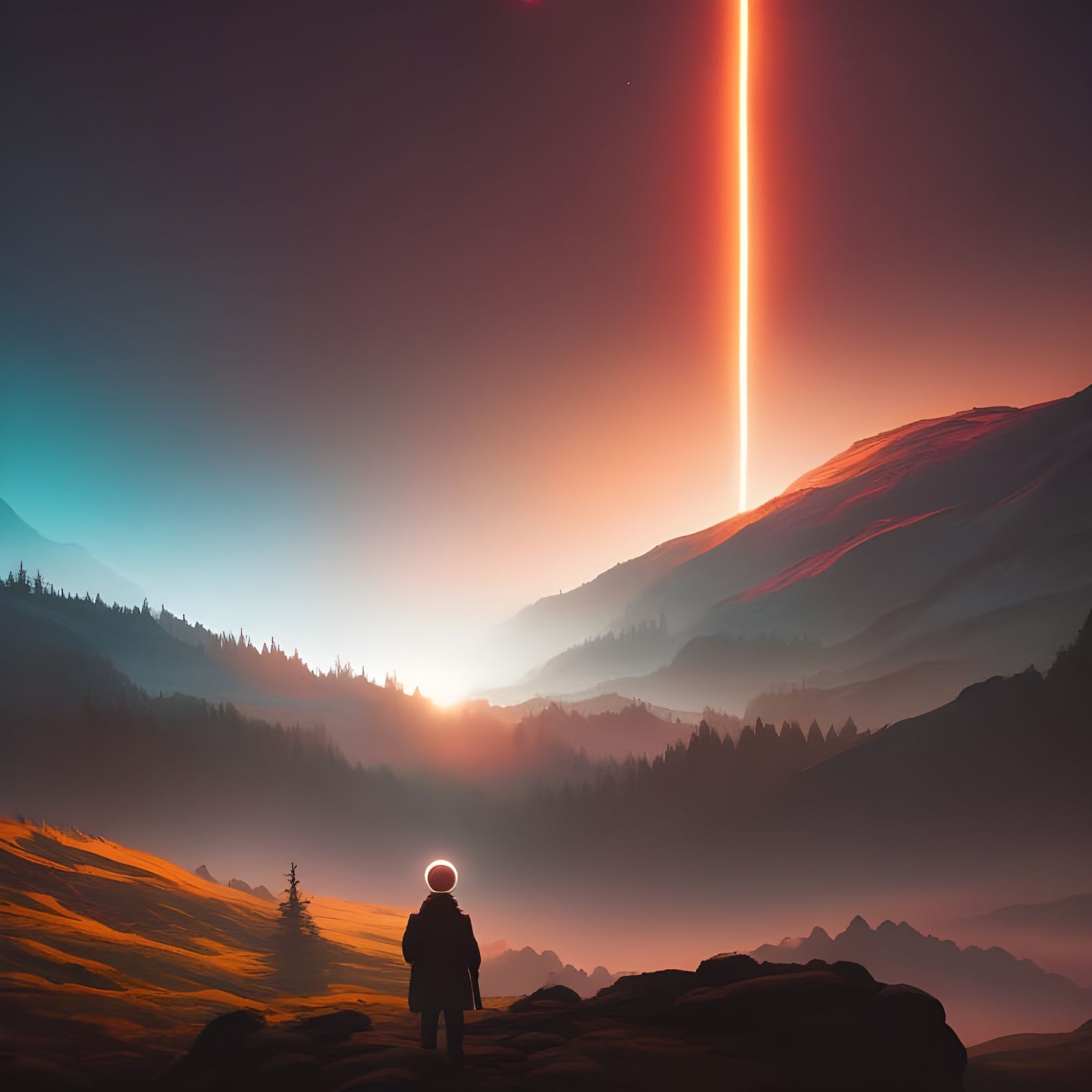 Dramatic Light From Above: A Digital Illustration