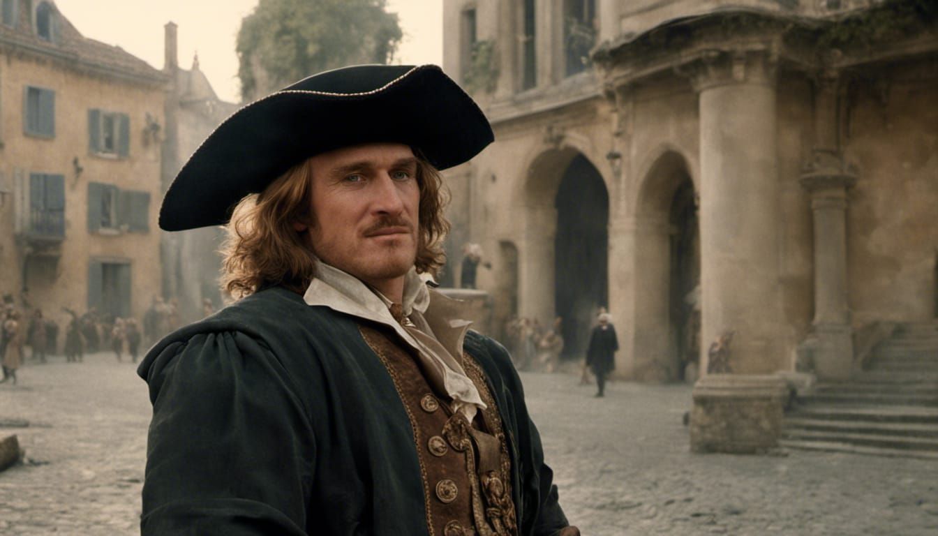 Young Cyrano in Renaissance Cityscape