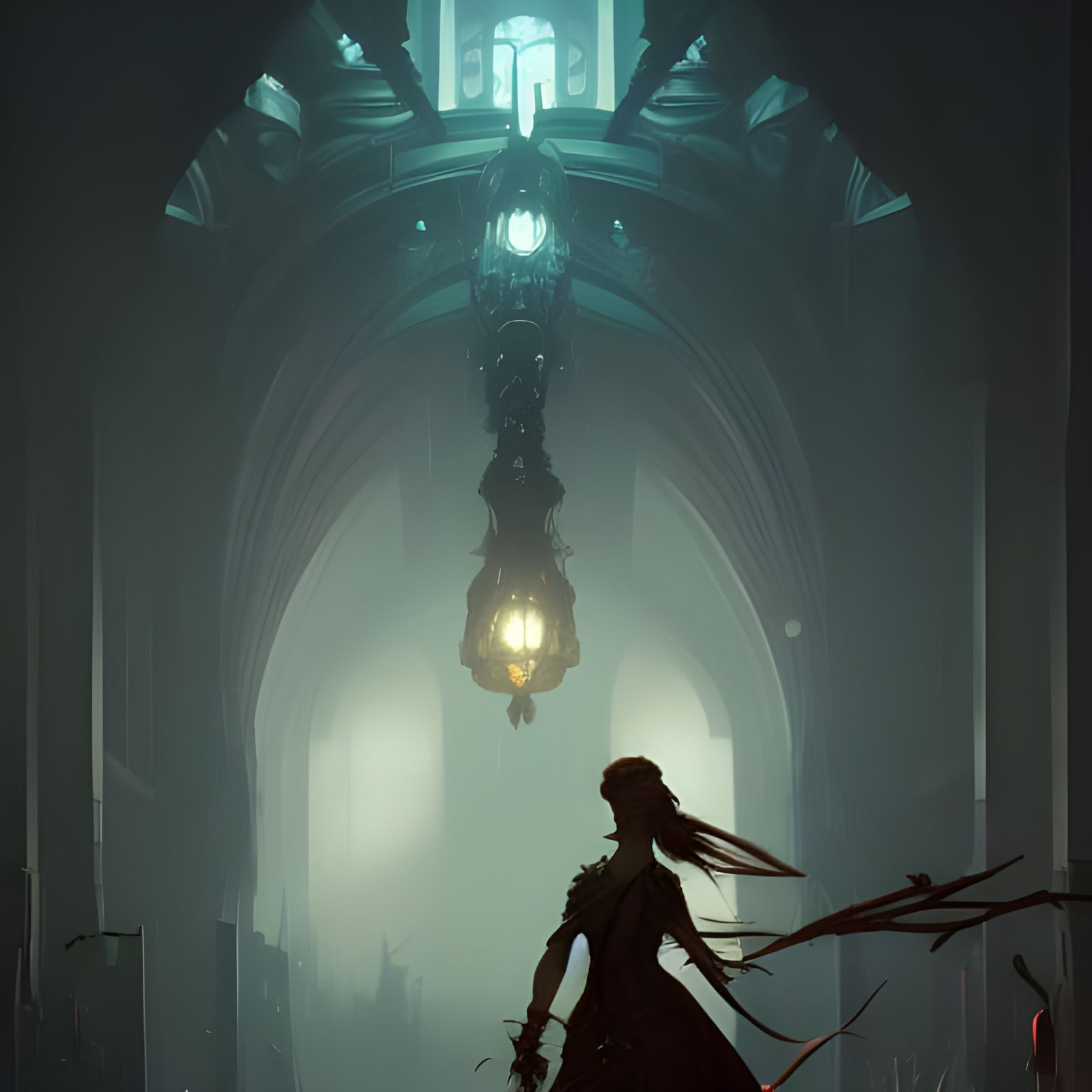 Dark Fantasy Warrior by Alphonse Mucha, 8k