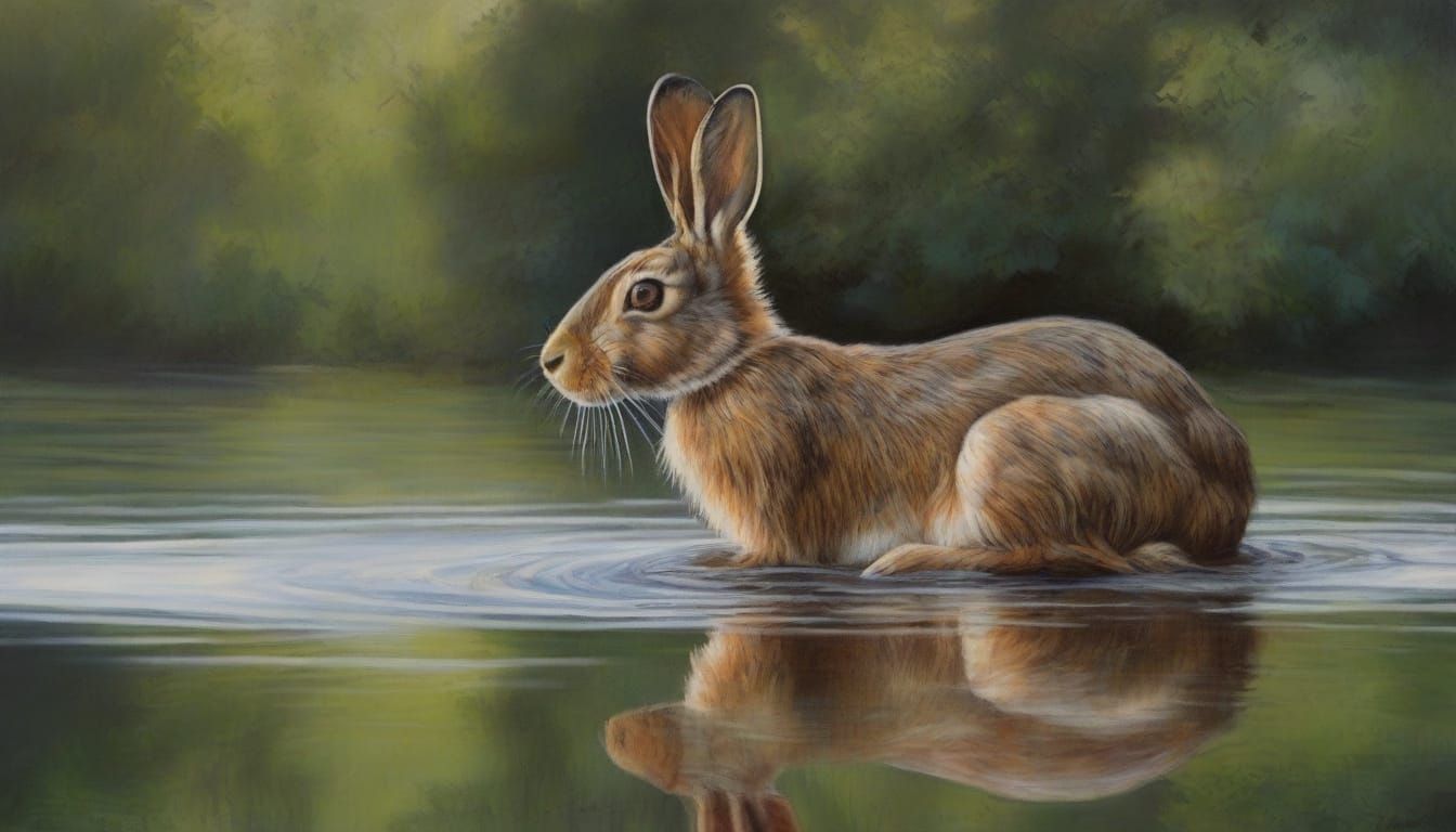 Contemplative Figure on a Serene Lake in Watercolor Style
