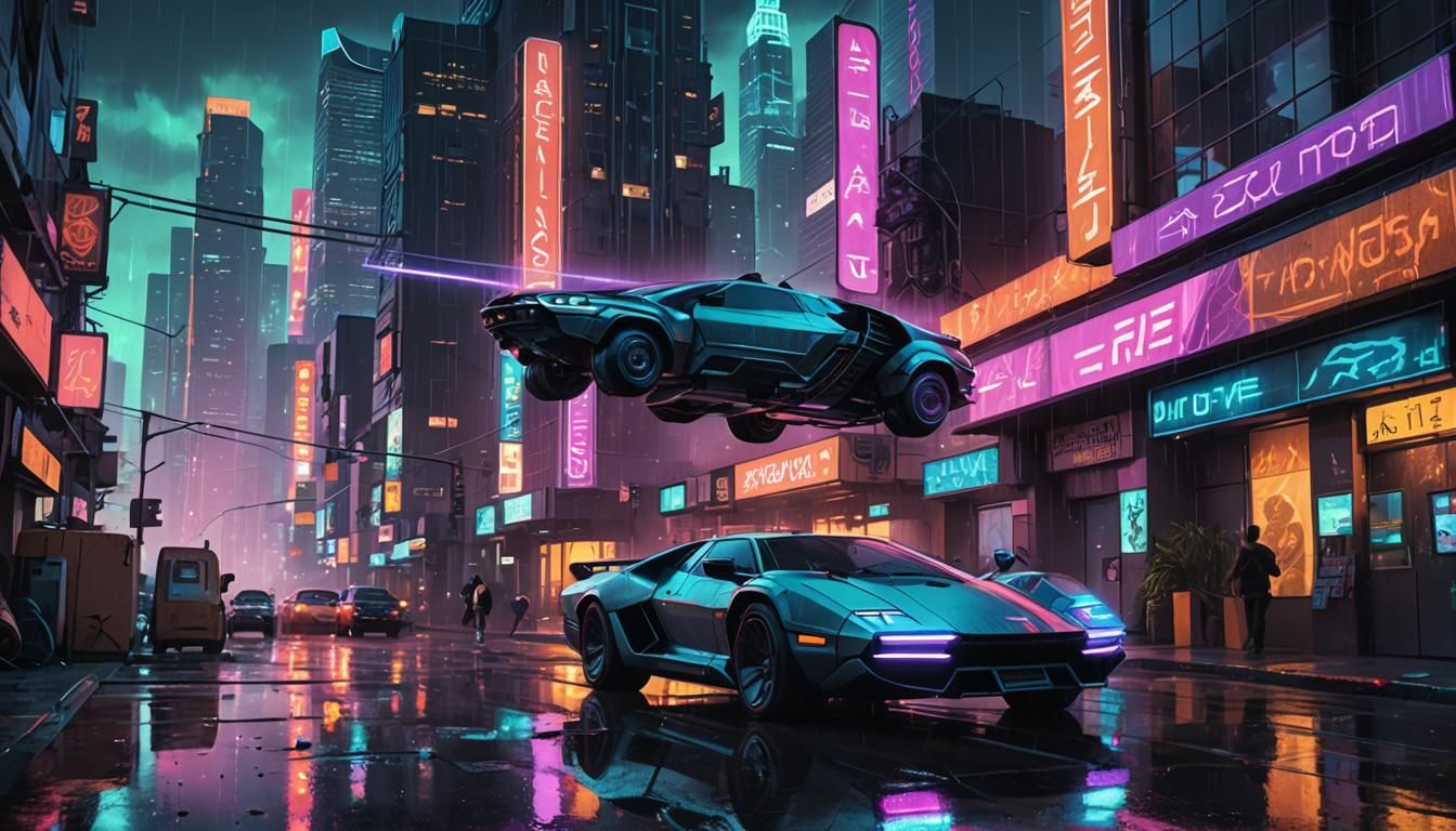 Los Angeles 2345: Neon Noir Sci-Fi Cityscape