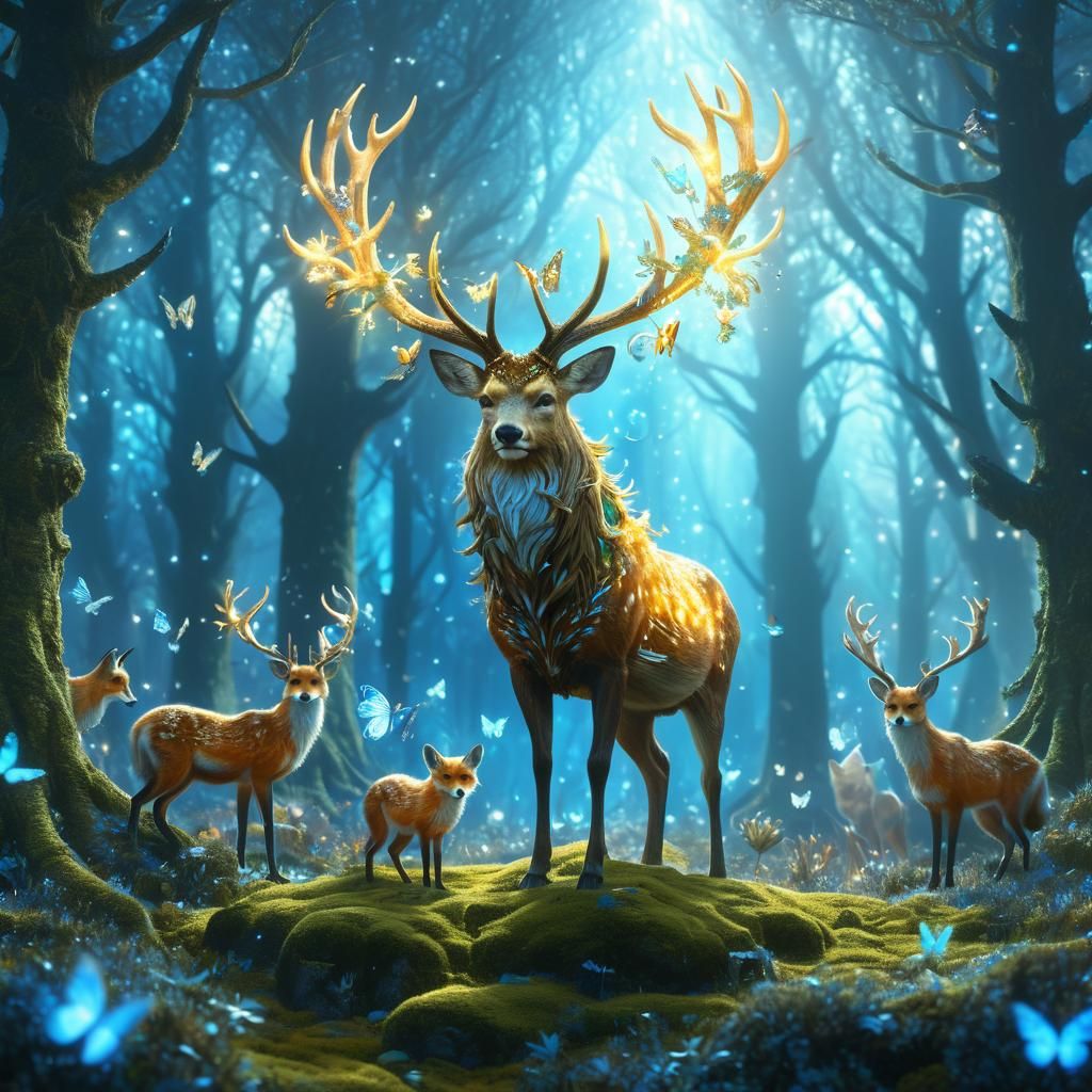 Surreal Forest Scene in Fantasy Concept Art Style