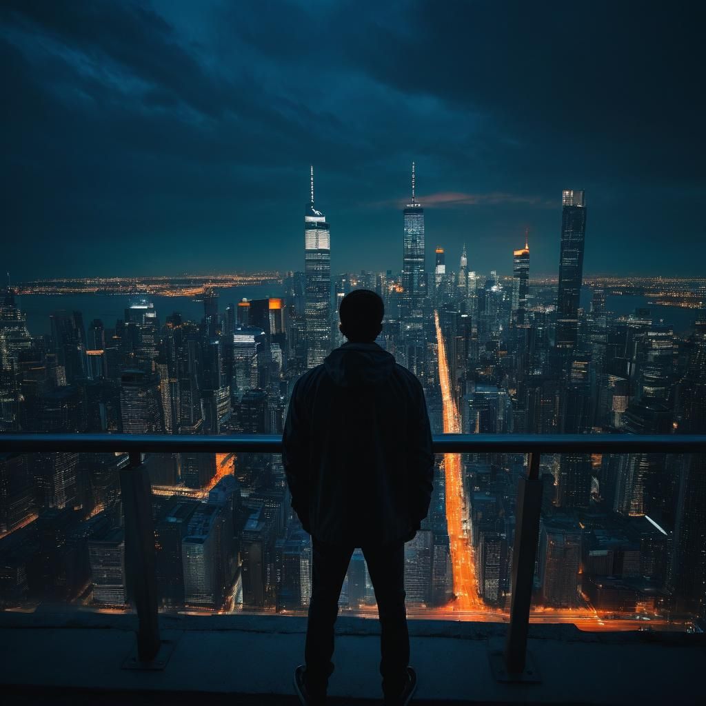 Epic Cityscape at Dusk in Cinematic Style