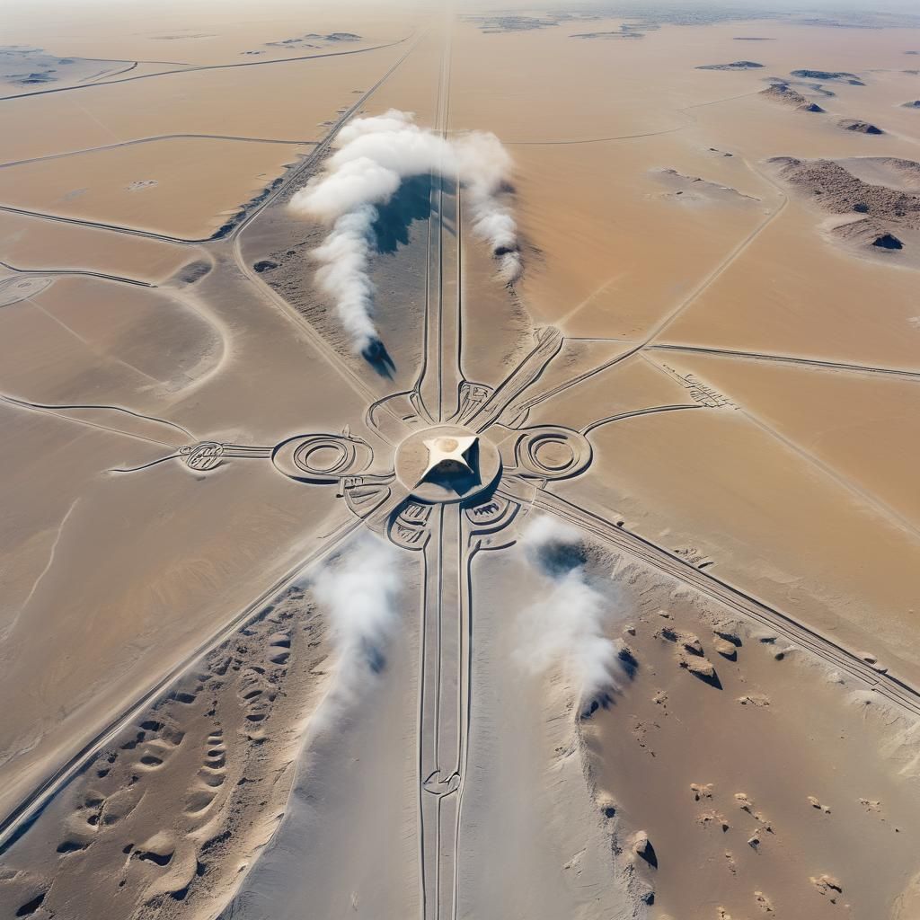 Nazca Lines Bird Geoglyph at Dawn: 8k Aerial View