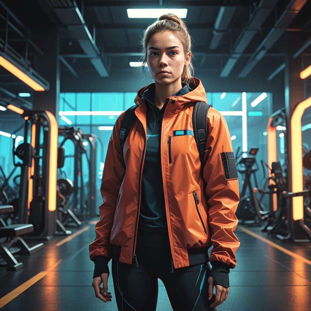 Confident Athlete in Bold Athletic Wear