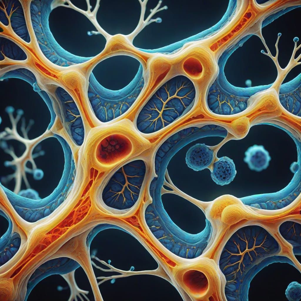 Detailed Microscopic View of Epiphyseal Plate