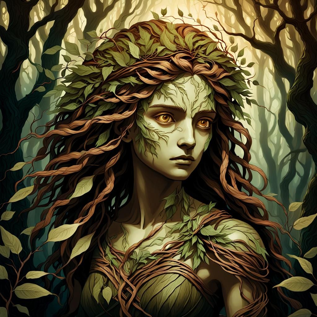 Mystical Forest Druid in Renaissance Style