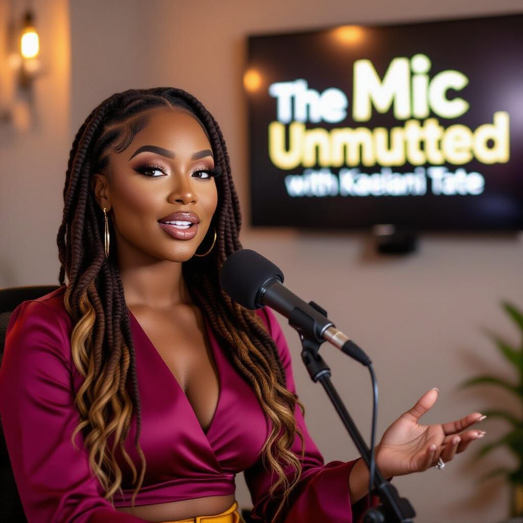 Kaelani Tate Speaking in Podcast Studio