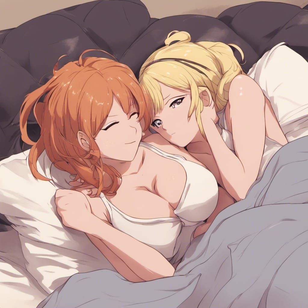 Anime Style: Two Women Embrace