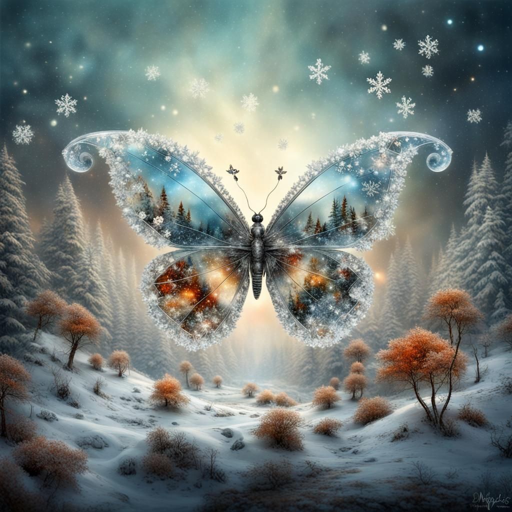 Crystal Butterfly: A Four Seasons Landscape