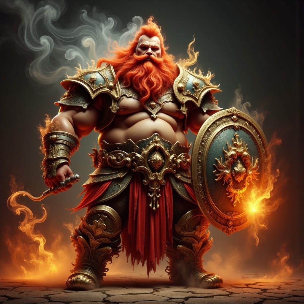 Dwarven Forge Cleric with Fiery Hammer