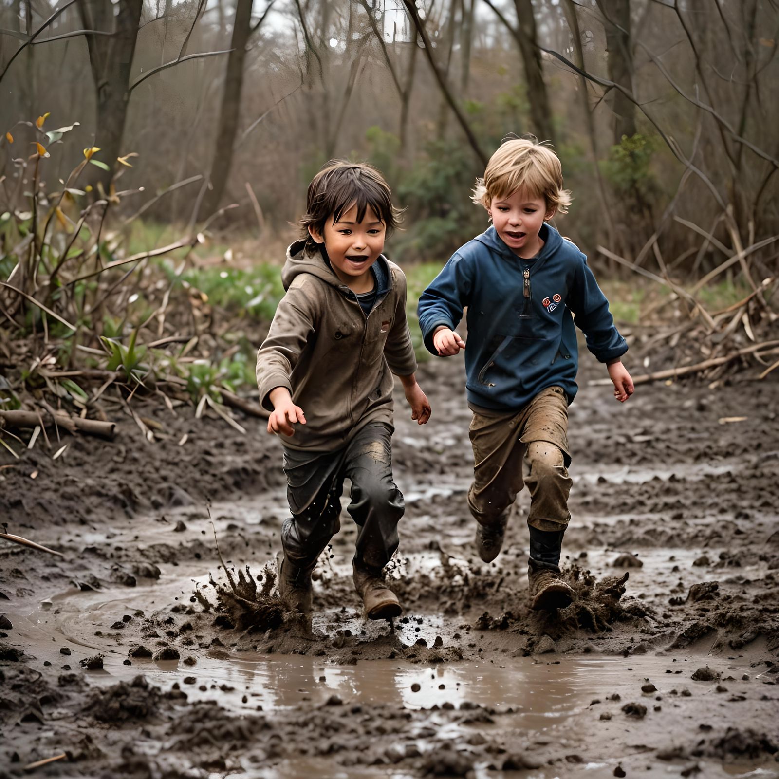 Childhood Mud Games in Natural Light Photography