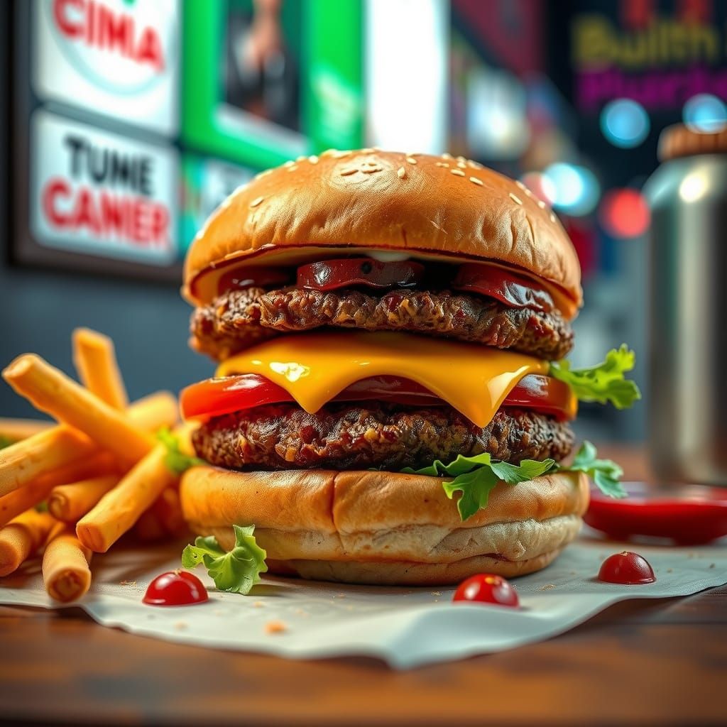 Delicious Hamburger Ready to Eat