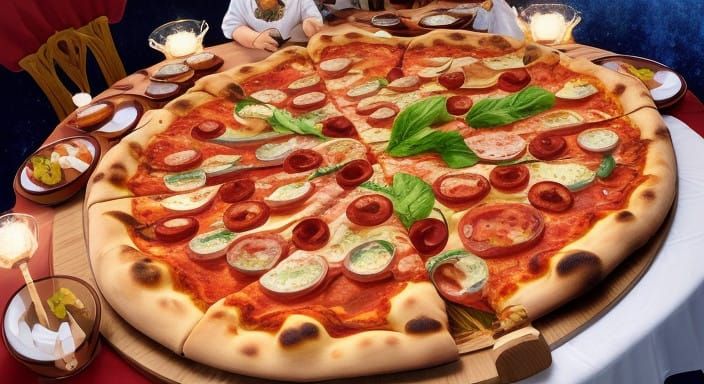 Whimsical Italian Feast in Intricate Detail