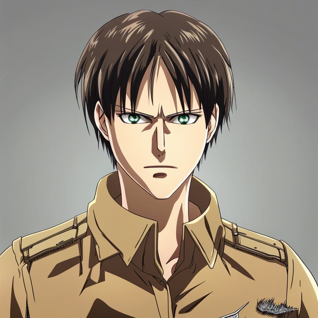 Eren Yeager: Anime-Style Character Portrait