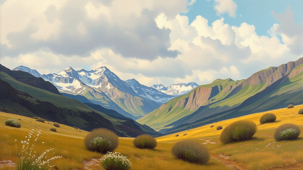 Colorful Abstract Oil Painting in Gurney Style