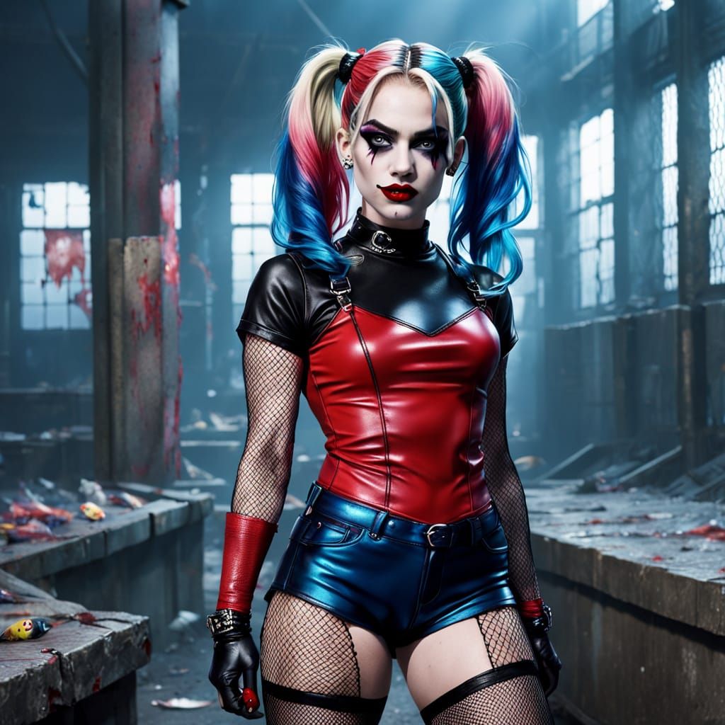 Harley Quinn in Edgy Biker Chic