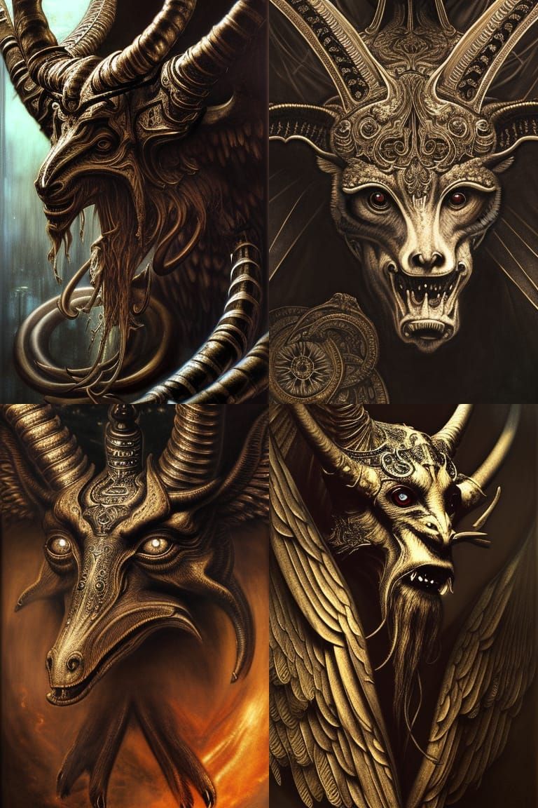 Baphomet Portrait with Radiant Darkness Aura