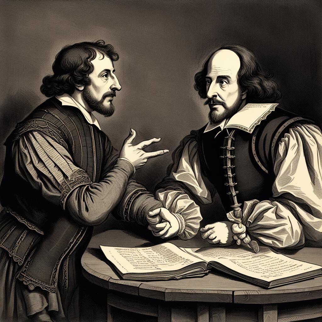 Shakespeare and Time Traveler Debate Plays