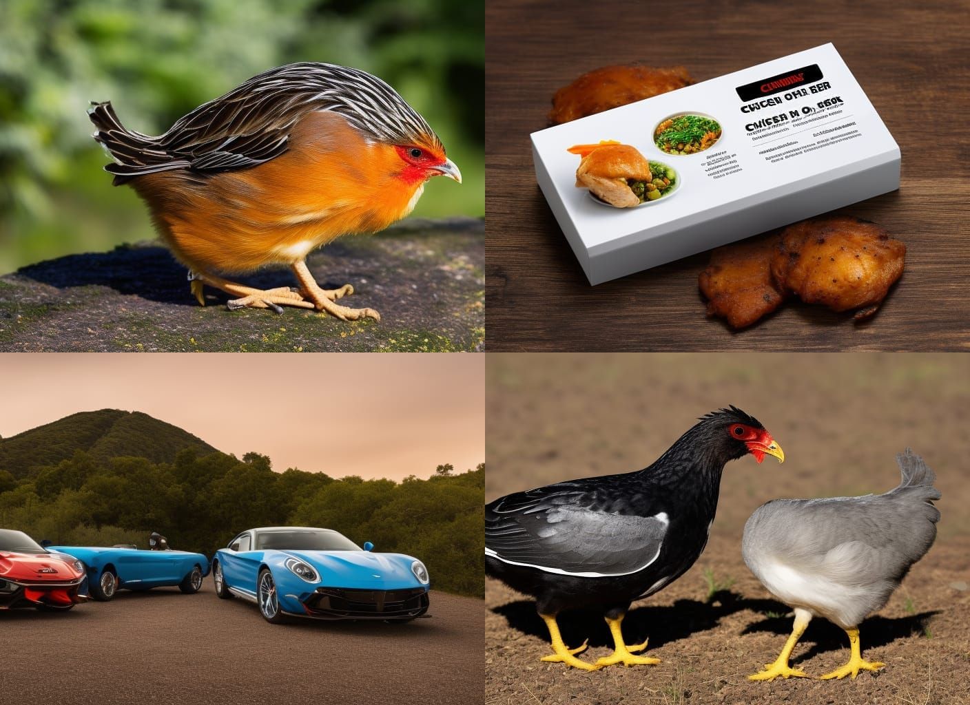 Chicken Races Car in Cinematic Digital Painting