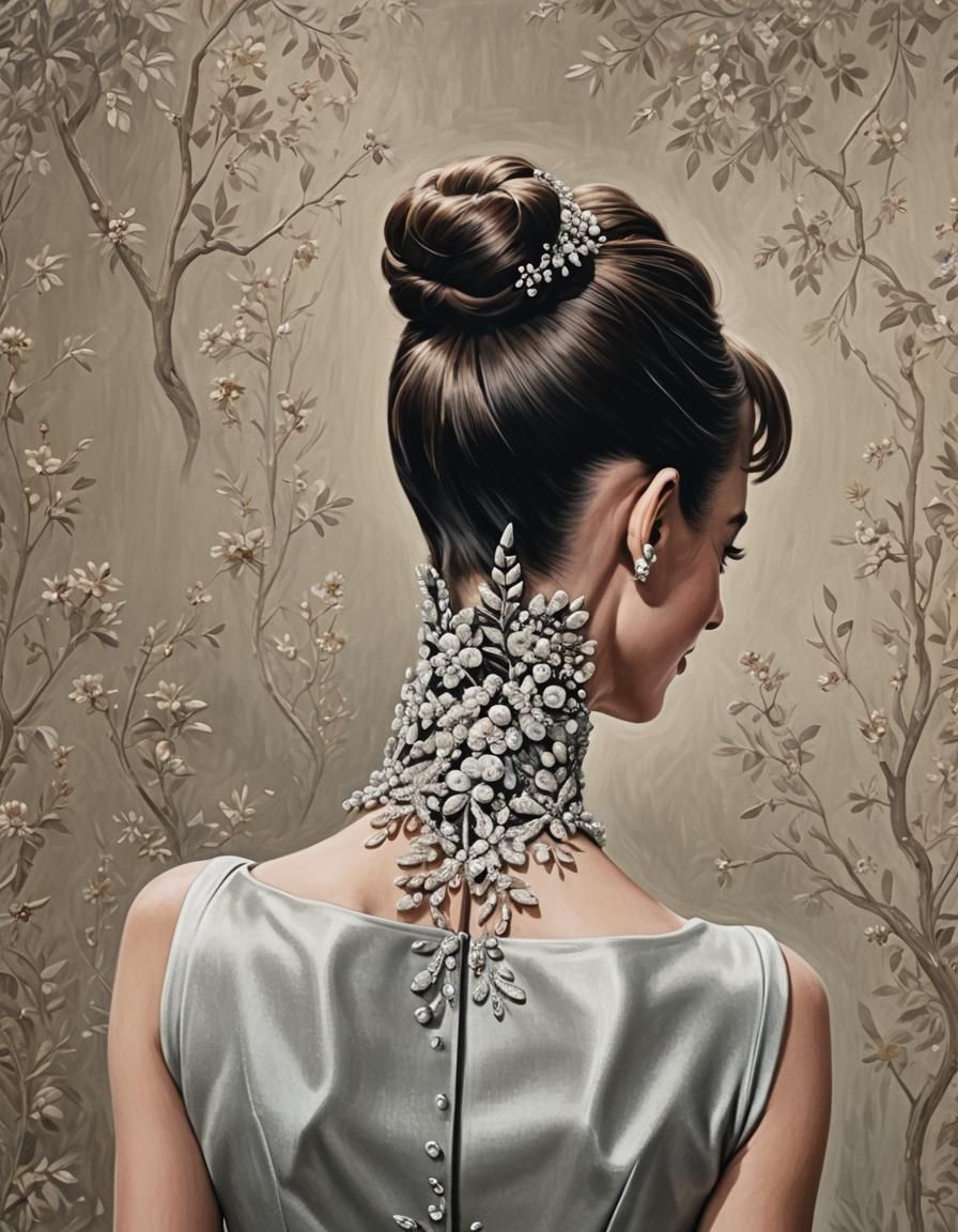 Audrey Hepburn Portrait with Mischievous Smile