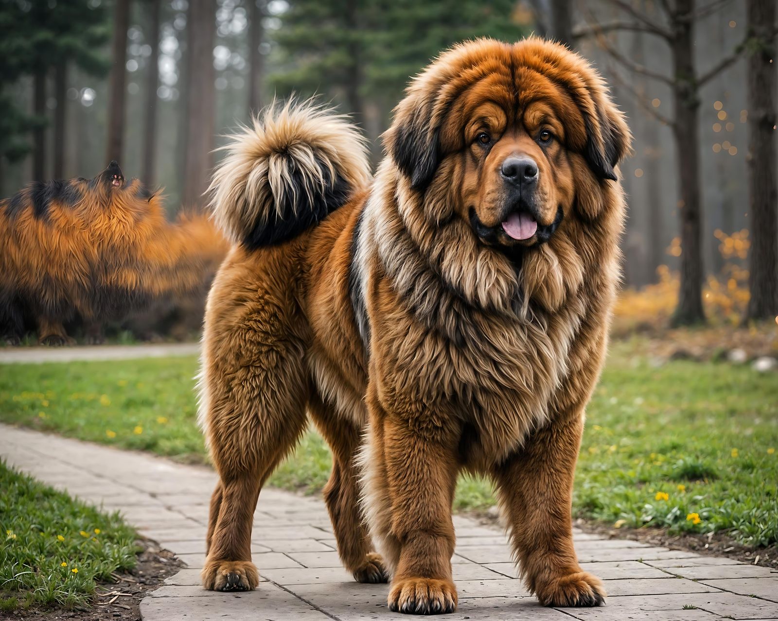 Majestic Tibetan Mastiff Portrait with Accurate Features