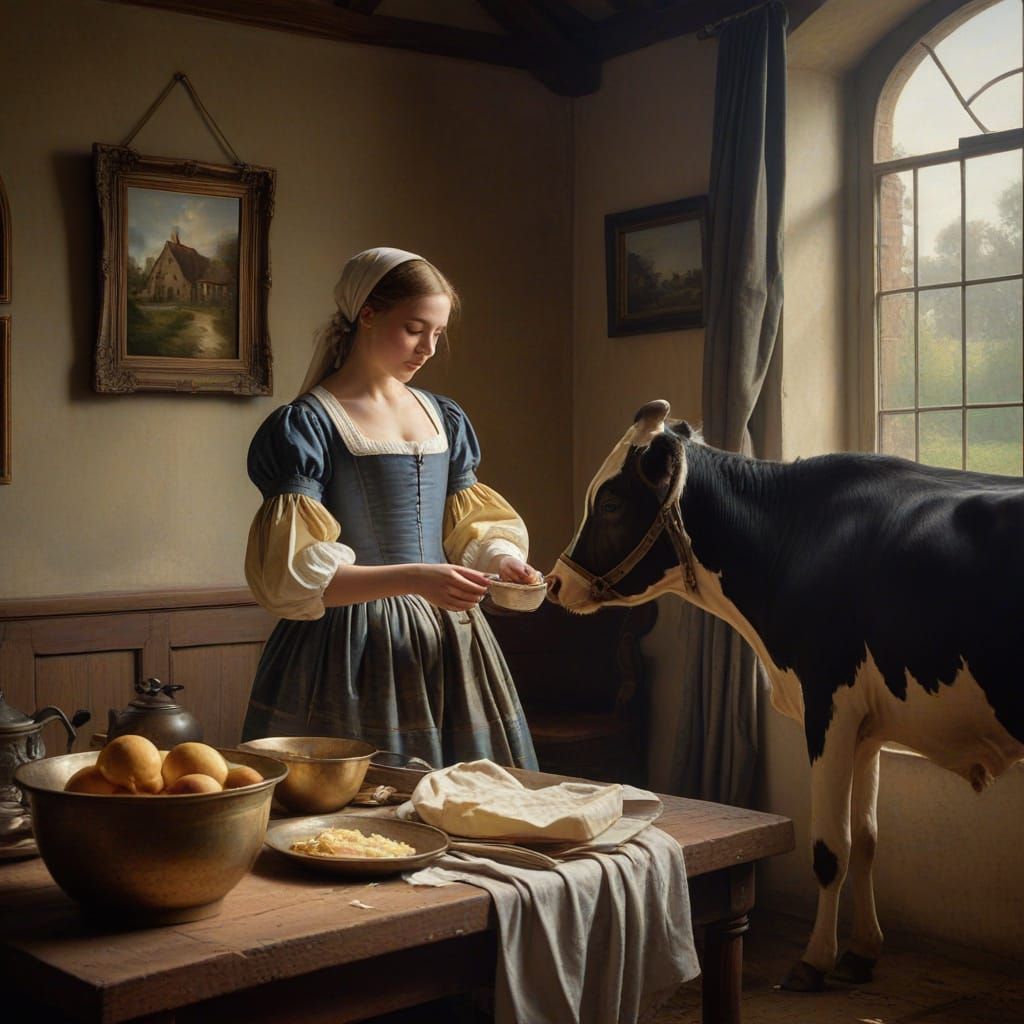 Ethereal Milkmaid in Dreamy Dutch Barn