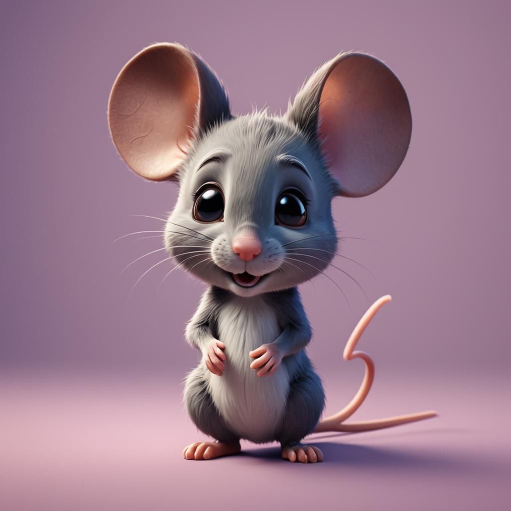 Cute Little Mouse in 3D Digital Art