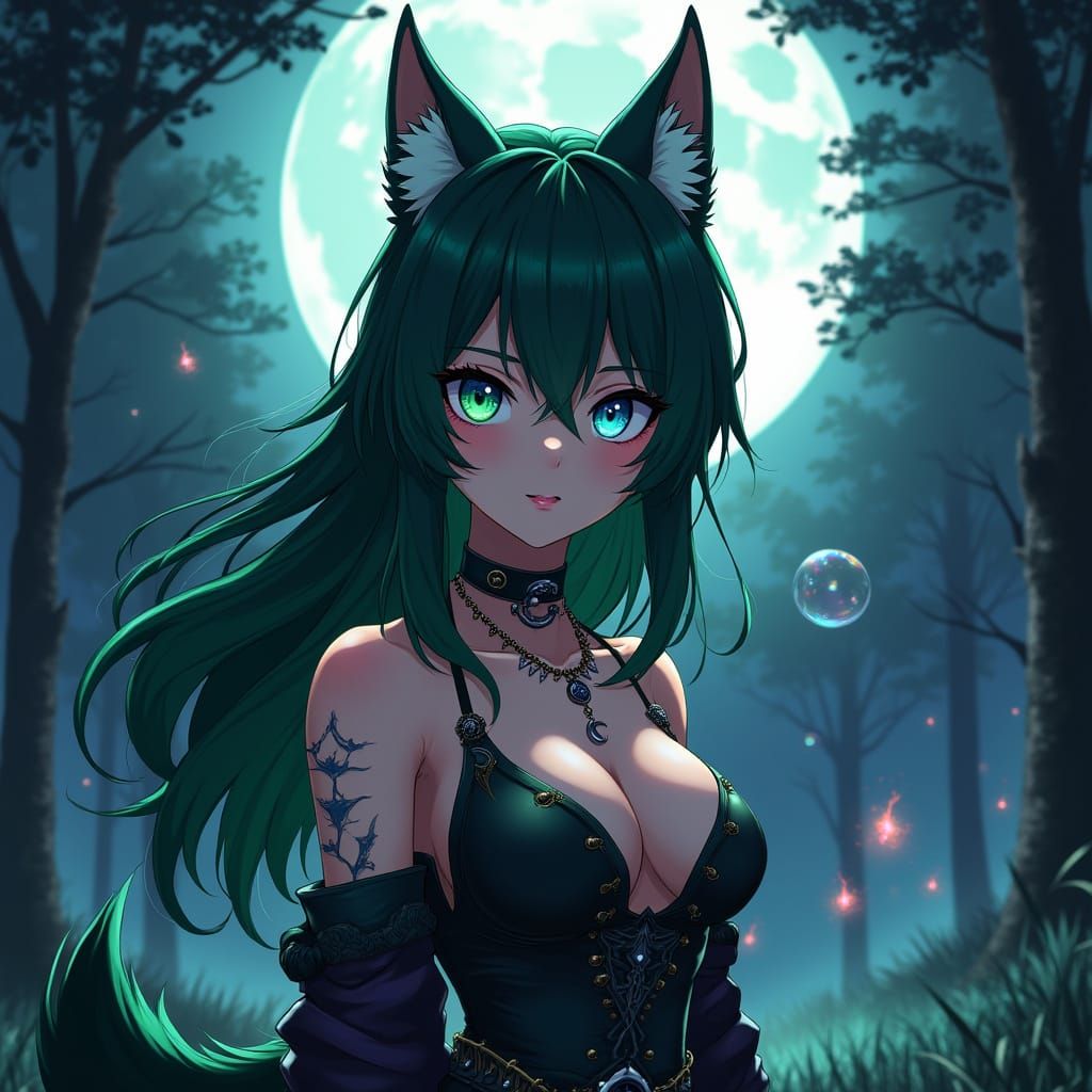 Enchanting Anime Portrait of a Mature Female in Mystical For...