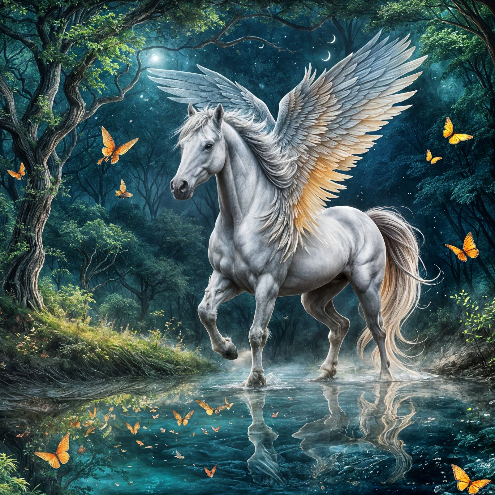 Majestic Winged Fantasy Horse