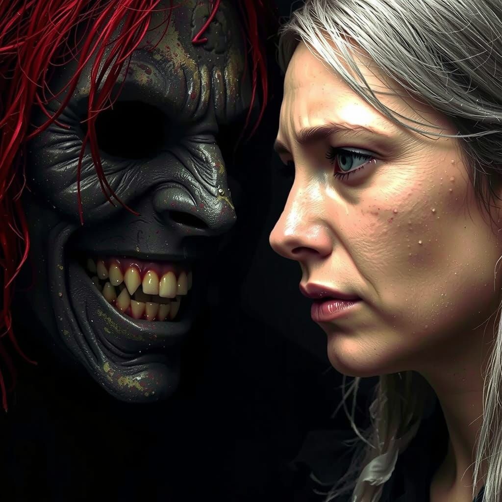 Terrified Ice Mage Stares into the Abyss in Gothic Style