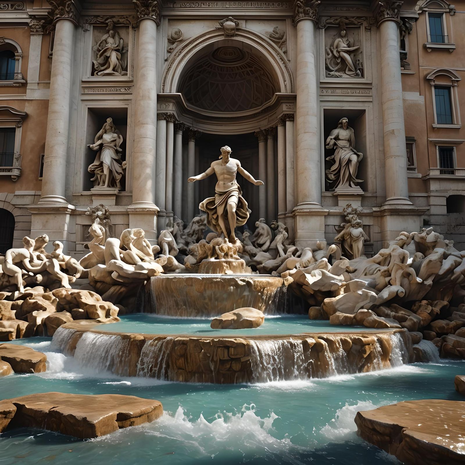 Coin Toss Above the Trevi Fountain