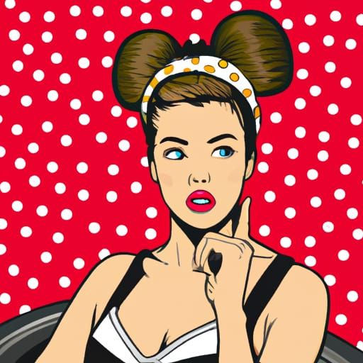 Comic Book Pin-Up Girl with Beehive Bun