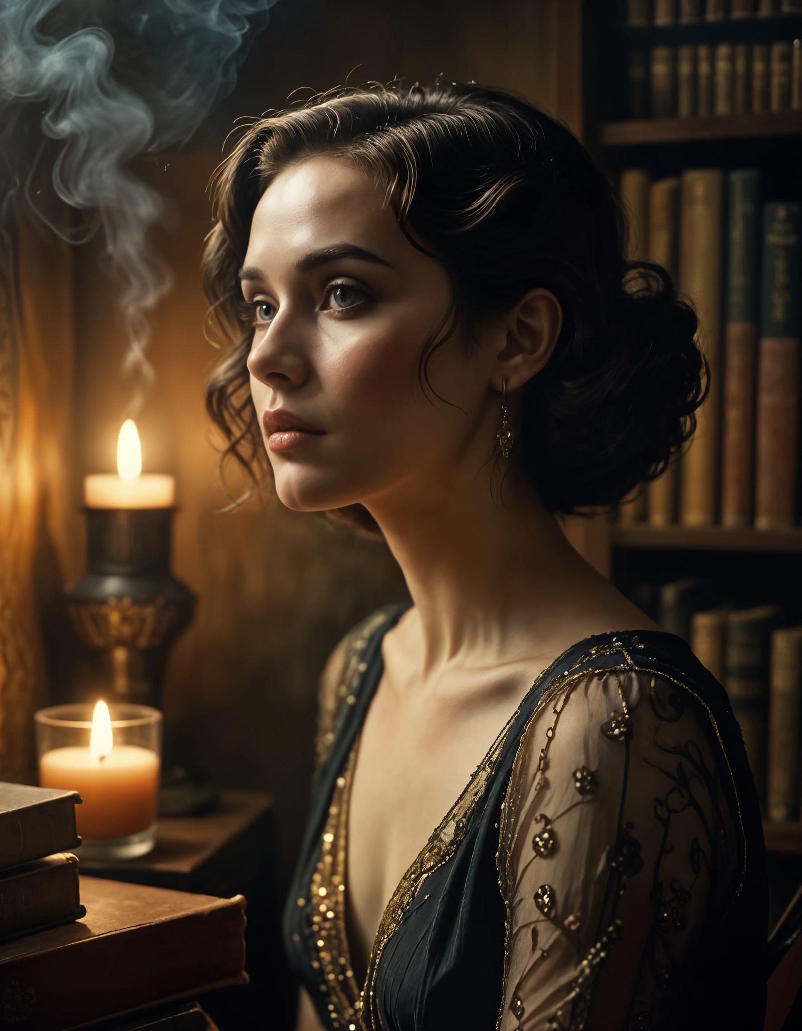 Moody 1920s Woman Portrait