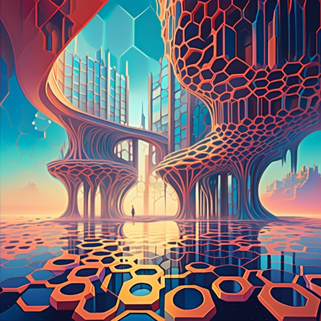Surreal Architectural Concept Art in Dreamlike Style