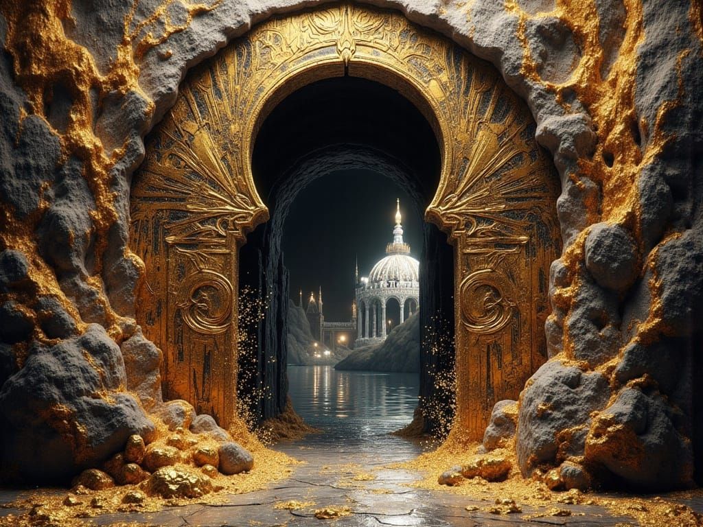 Temple City Inside Key: A Fantasy Digital Illustration