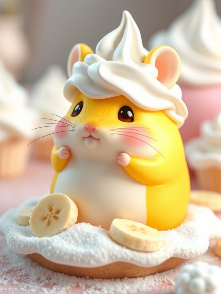 Surreal Whimsical Hamster in Candyland Wonderland