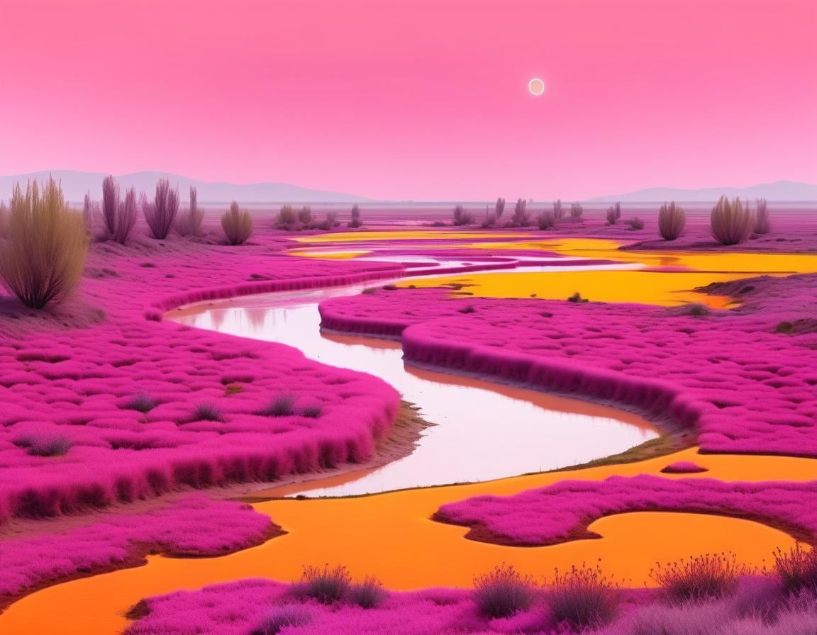 Exotic Alien Planet in Solarpunk Style