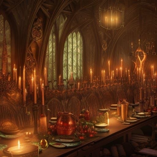 Hogwarts Christmas Banquet with Magical Candle Lighting