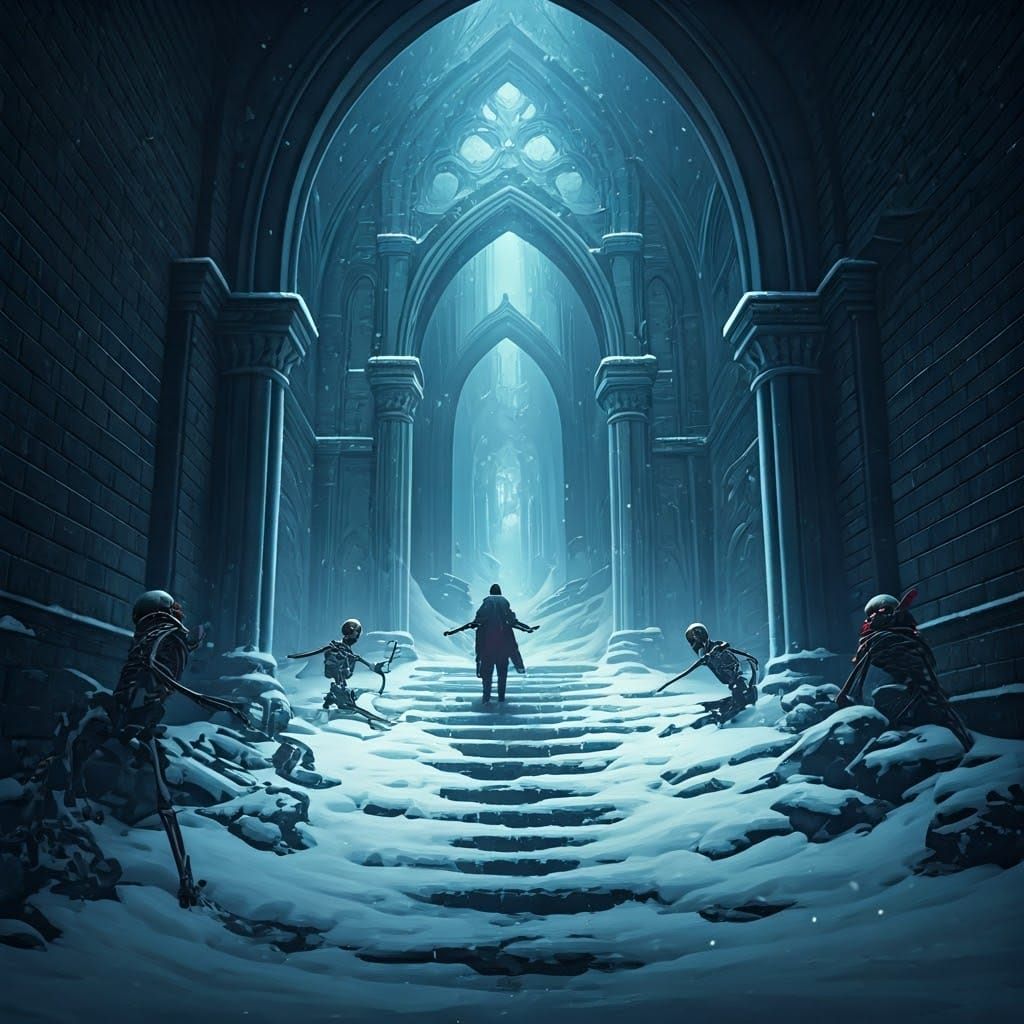Winter Sanctum: Skeletons in a Fantasy Matte Painting